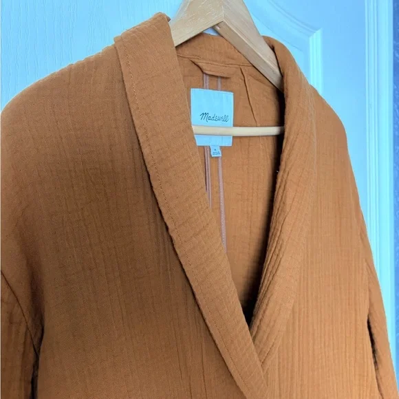 Madewell Lightspun Dorset relaxed fit shawl collar Blazer, Orange, M - Picture 8 of 14